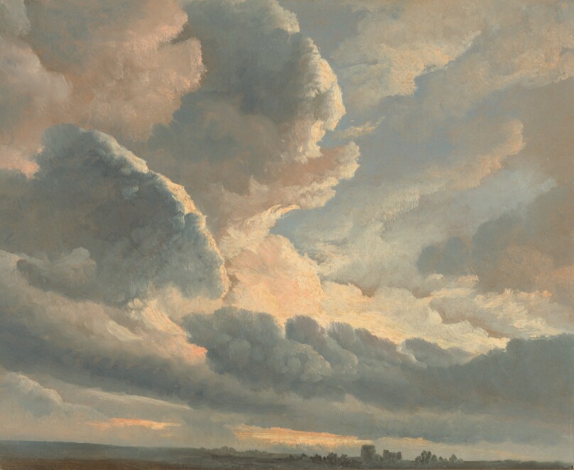 Study of Clouds with a Sunset near Rome