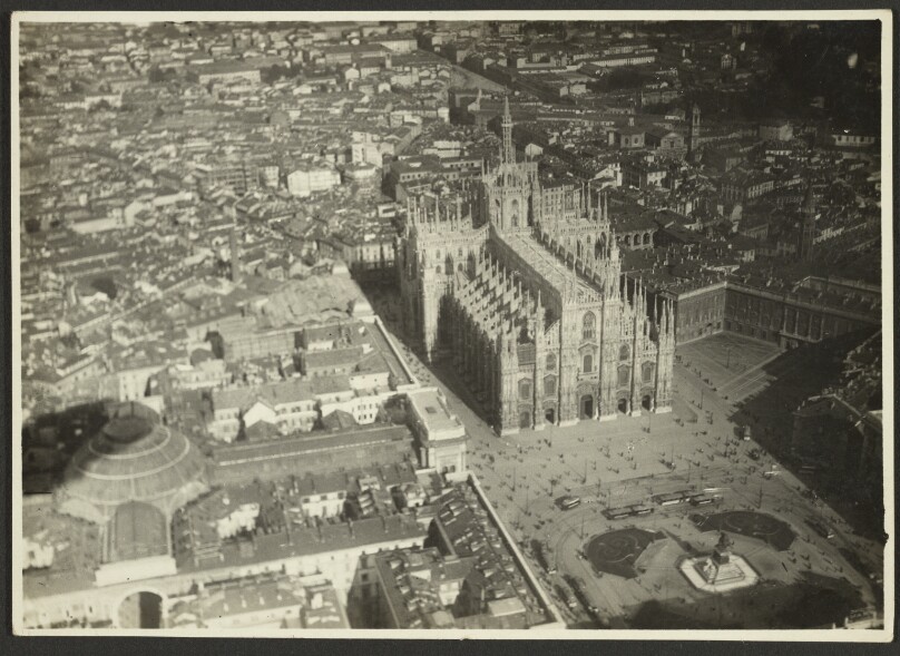 [Aerial view of Milan]