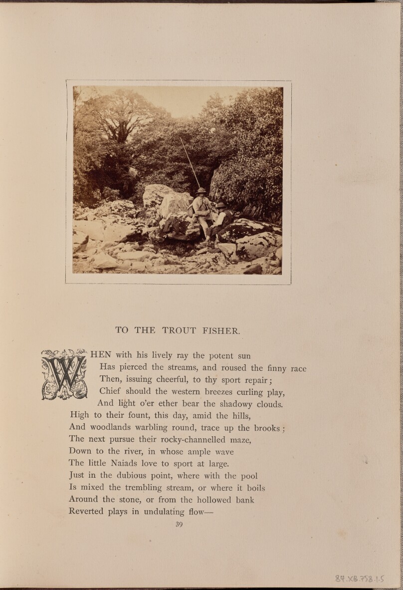 [Two men with a fishing pole, England]