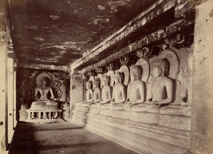 Jain Figures in Tin Tal Cave, Ellora