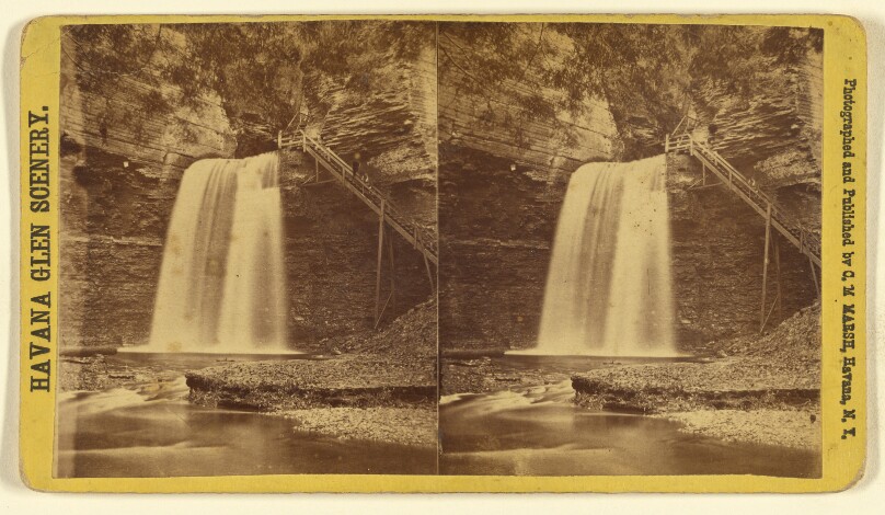 Eagle Cliff Falls from Below. [Havana Glen, N.Y.]