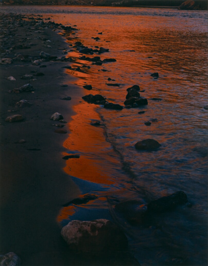 Edge of River at Sunset below Paiute Rapids, San Juan River, Utah