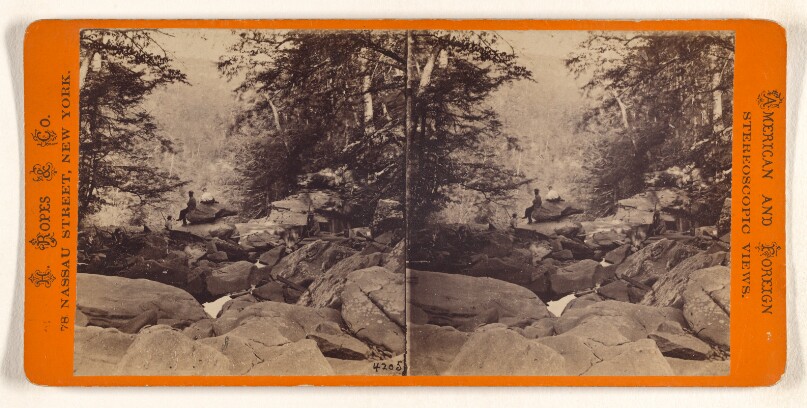 The Glens of the Catskills. View from the top of the Five Cascades, looking down Haines Gorge.