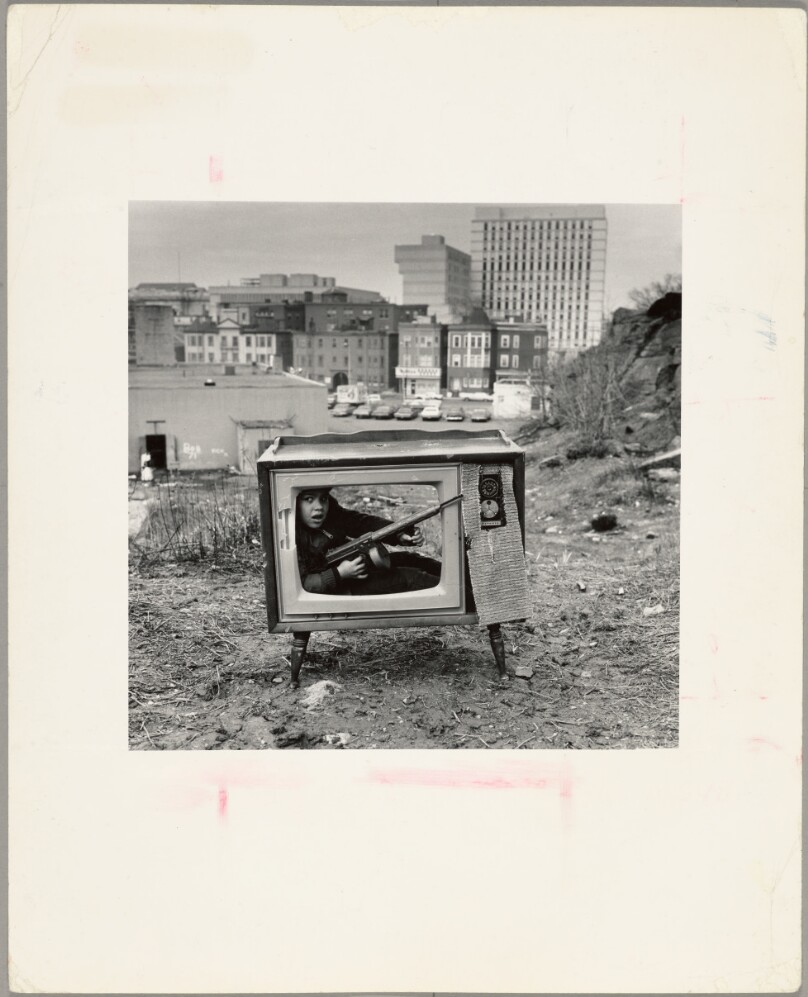 Boy in T.V. Set, Boston, MA