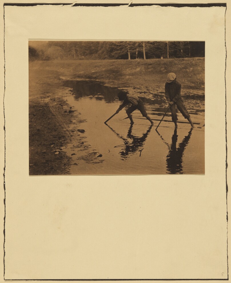 [Two Boys Playing in a Stream]