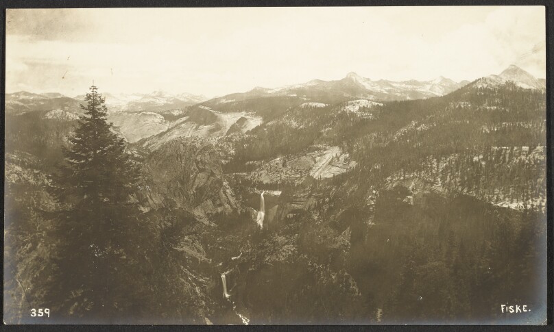 Vernal and Nevada Falls. From Glacier Point.