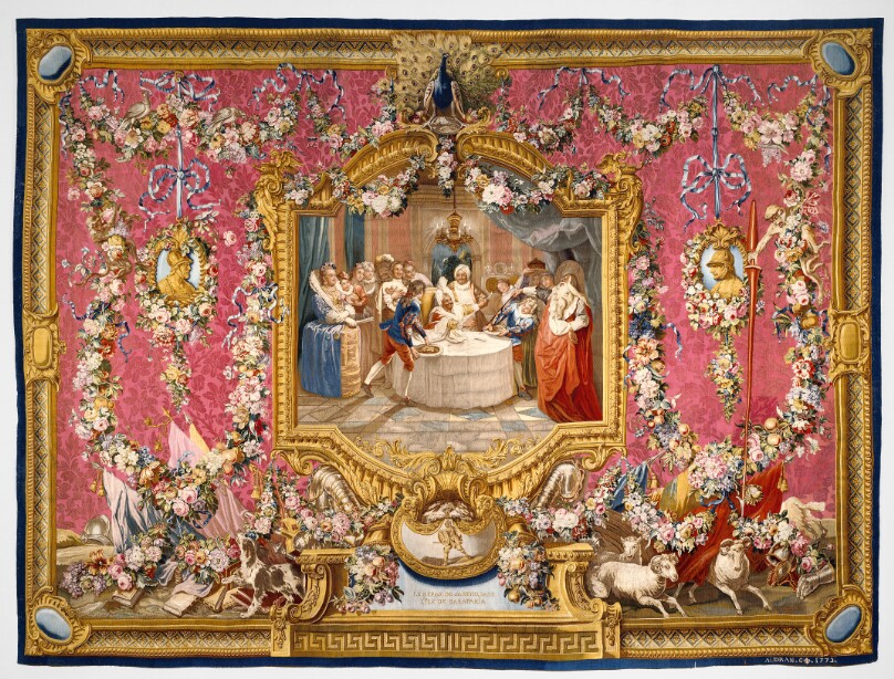 Tapestry: Le Repas de Sancho dans l'Ile de Barataria, from L'Histoire de don Quichotte Series