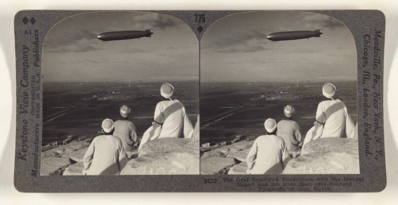The Graf Zeppelin's Rendezvous with the Eternal Desert and the More than 4000-Year-old Pyramids of Giza, Egypt.