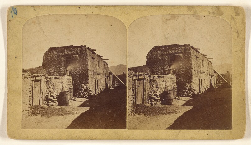 Sante Fe, New Mexico. One of the old Pueblos found on the site of Sante Fe when the Spaniards first came to...country, in 1581.