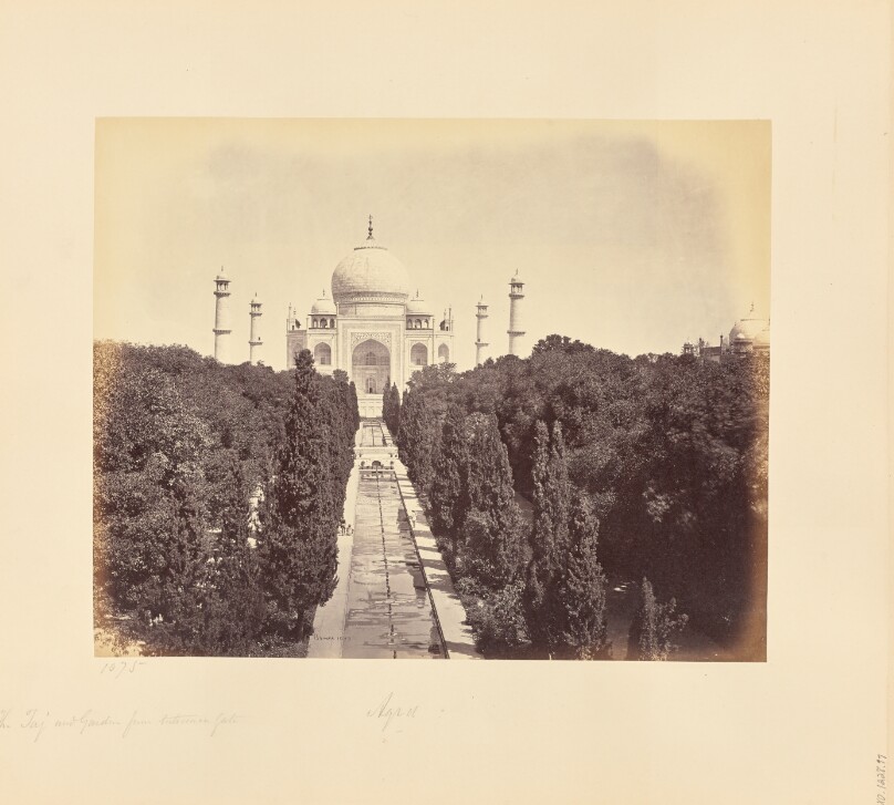 Agra; The Taj and Garden, from the Entrance Gate