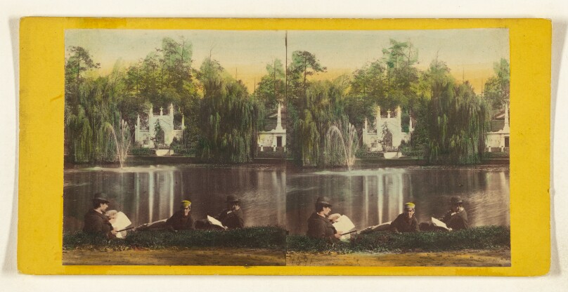 Greenwood Cemetery. Crescent Lake and Fountain.