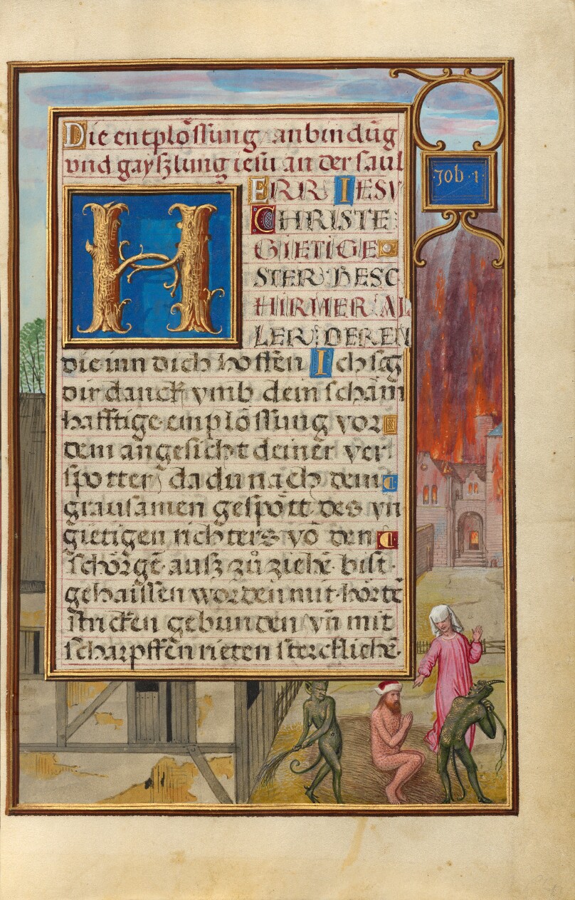 Border with Job Mocked by His Wife and Tormented by Two Devils