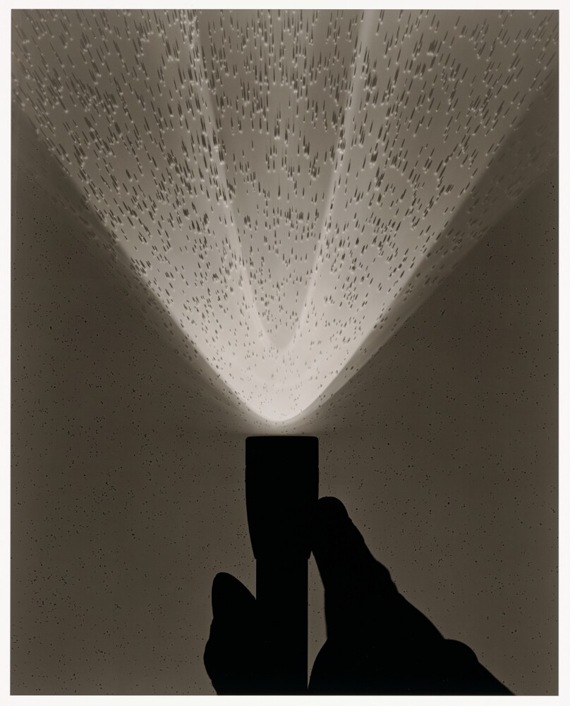 Flashlight and Salt: Photogram on 8" x10" Film