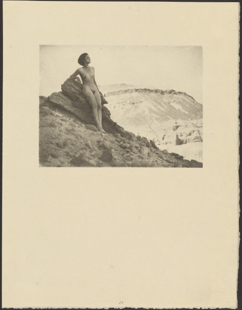 [Female Nude on Rocky Cliff]