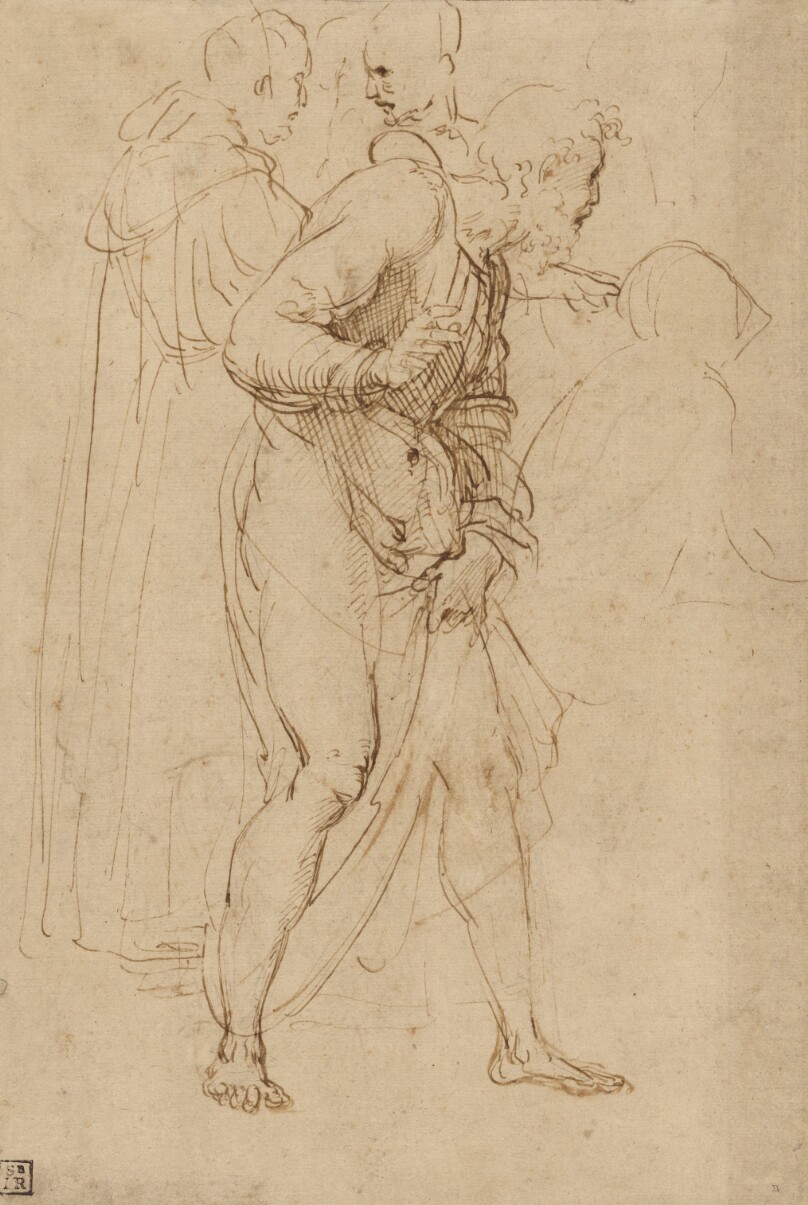 Studies for the Disputa (recto); Studies for the Disputa (verso)
