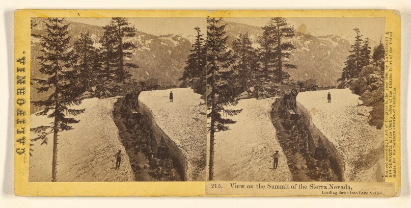 View on the Summit of the Sierra Nevada, Leading down into Lake Valley.