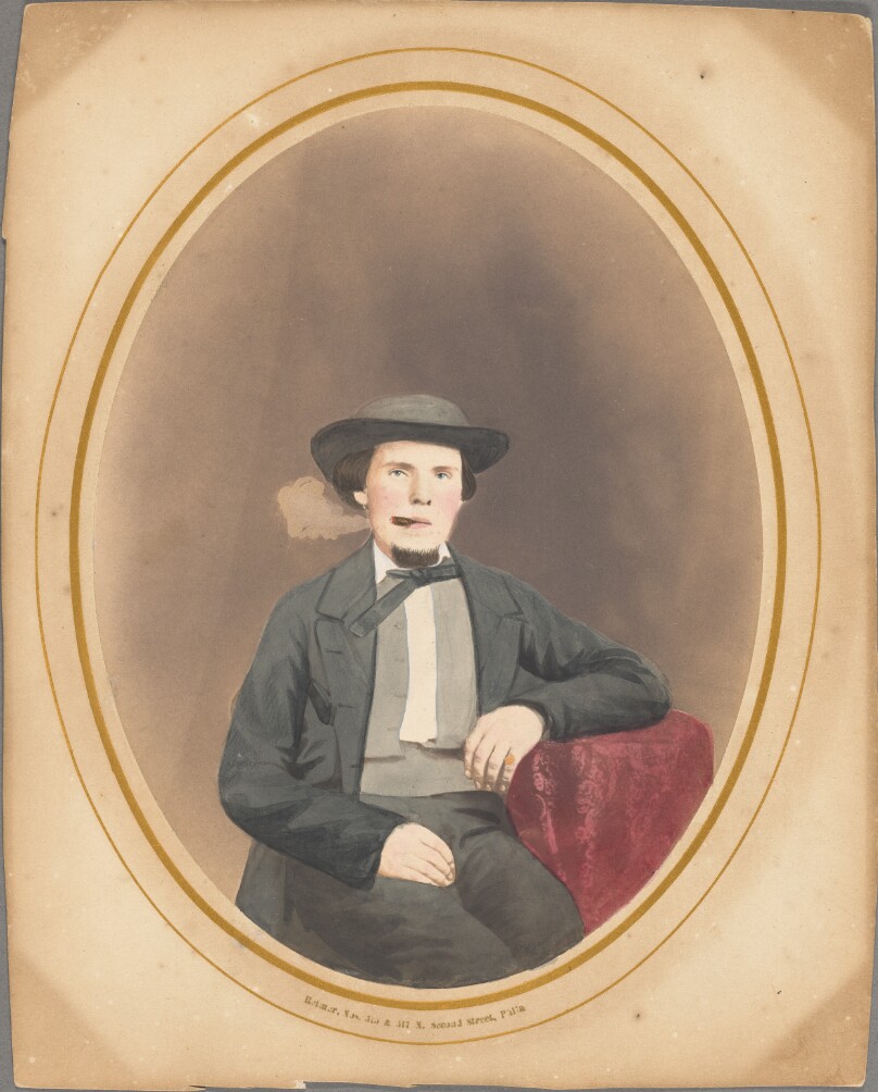 [Portrait of a man smoking]