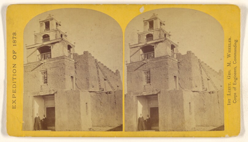 The ancient Church of San Miguel, Sante Fe, N.M. Supposed to have been built by the first Spanish missionaries about 250 years..