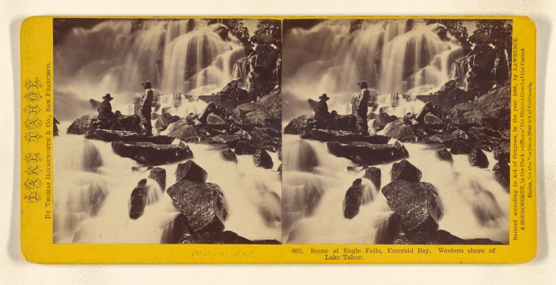 Scene at Eagle Falls, Emerald Bay. Western shore of Lake Tahoe.