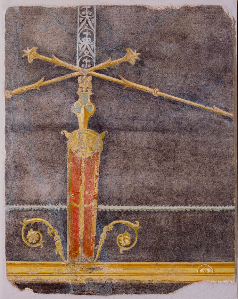 Wall Fragment with Architectural Motifs on Black Ground