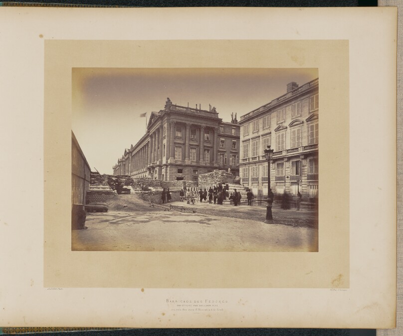 Barricade des Fédérés construite par Gaillard père, au coin de la rue Saint-Florentin de Rivoli.