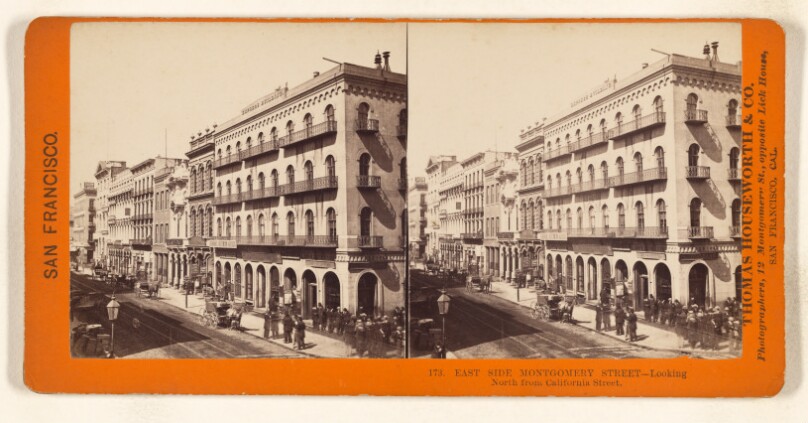 East Side Montgomery Street - Looking North from California Street.