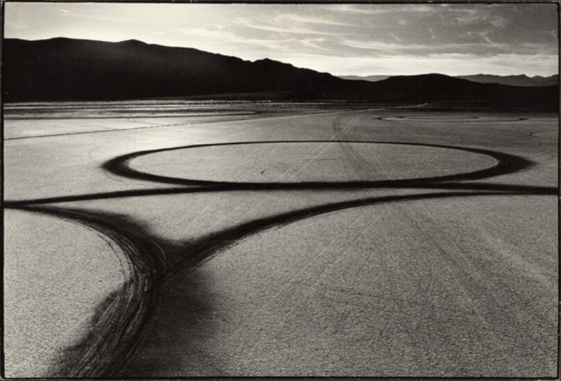 Michael Heizer's desert drawings (Circular Surface Planar Displacement), Dry Lake, Nevada