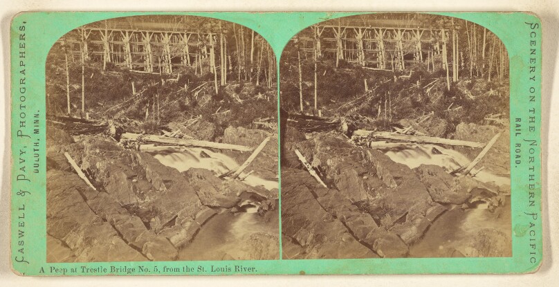A Peep at Trestle Bridge No. 5, from the St. Louis River.