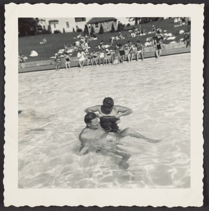 [Swimmers in pool]