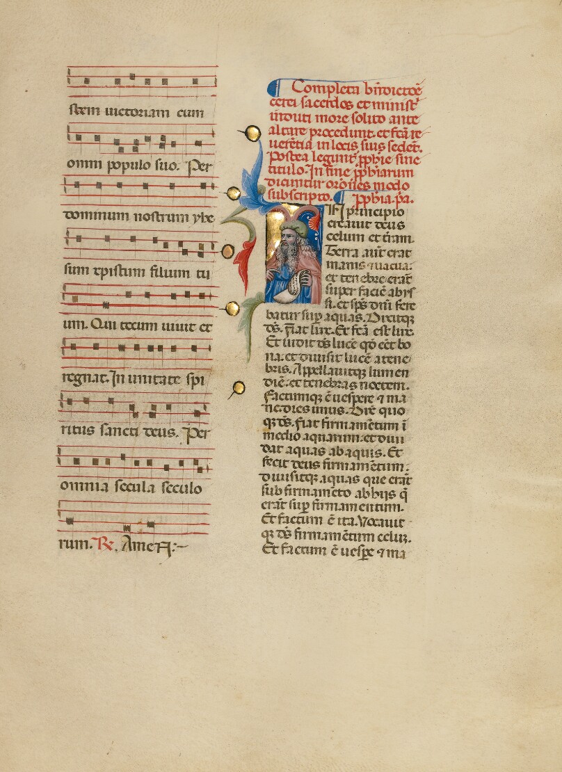 Initial I: A Prophet Holding a Scroll