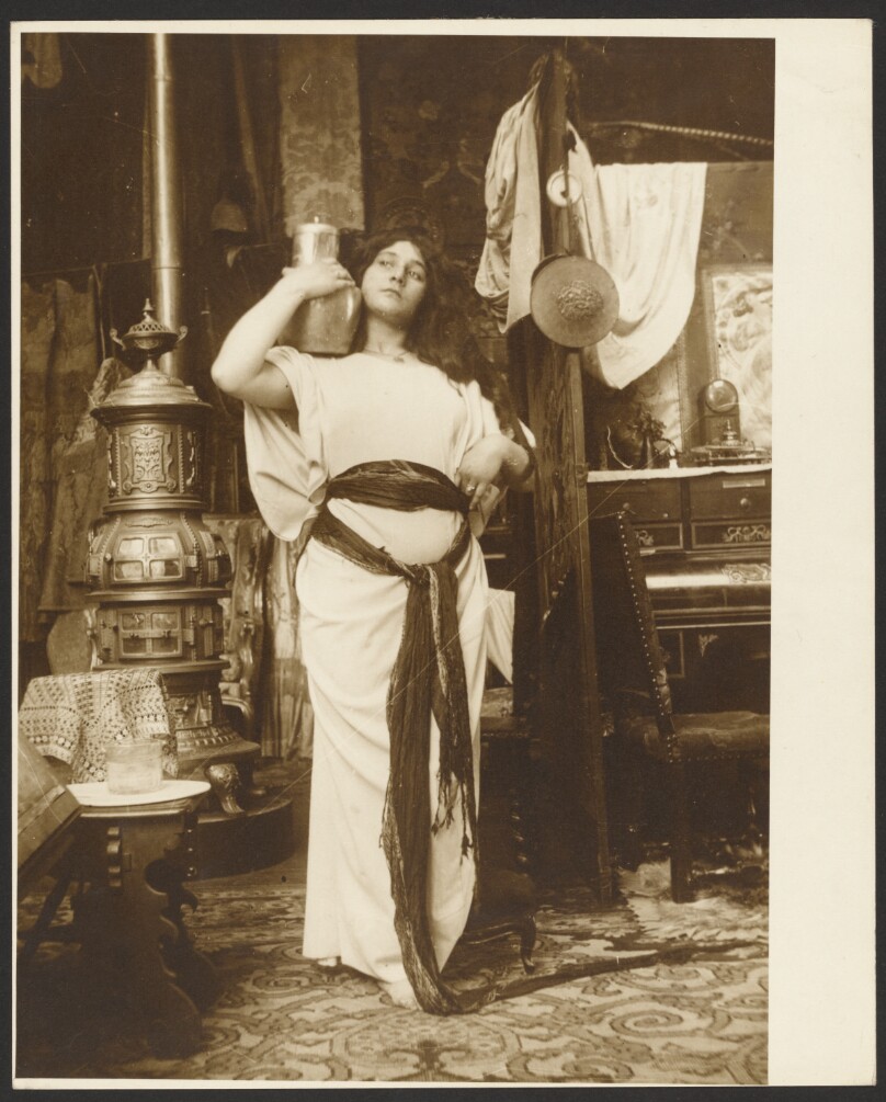 [Female Model for Illustration of Emil Gebhart's "Cloches de Noël et de Pâques," Paris]