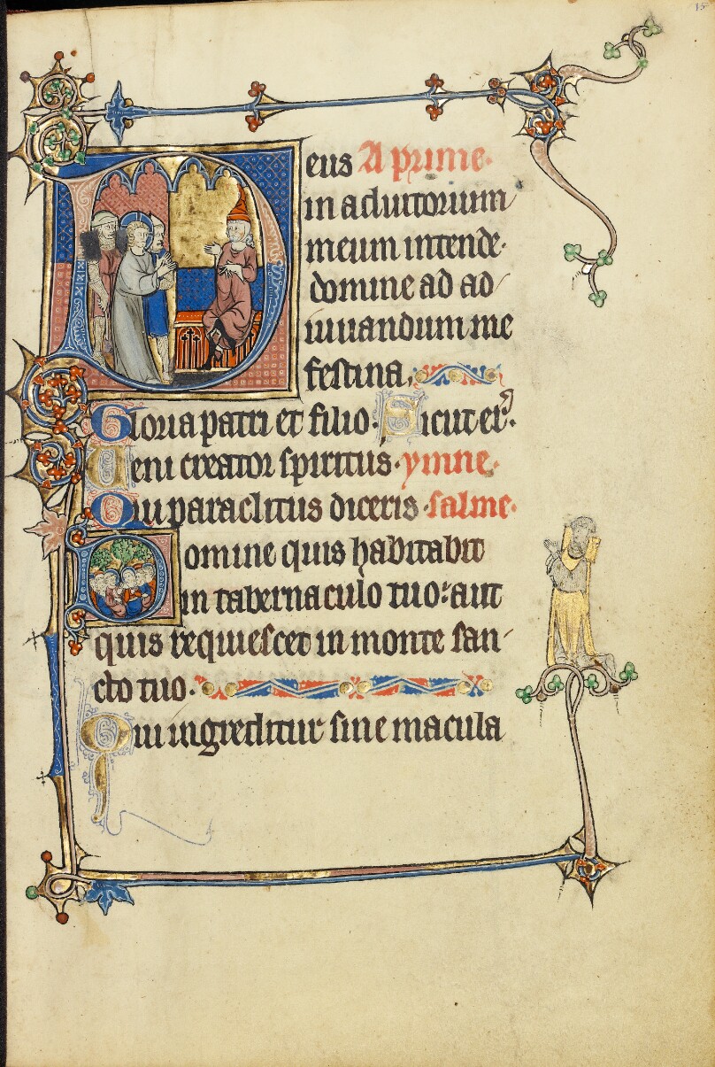 Initial D: Christ before Caiaphas; Initial D: The Virgin Mary with Apostles