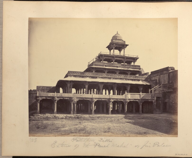 Futtehpore Sikri. Exterior of the "Panch Mahal" or Five Palaces
