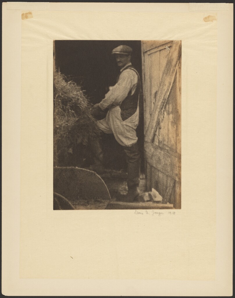 [Man with Mustache and Cap in the Doorway of a Barn]