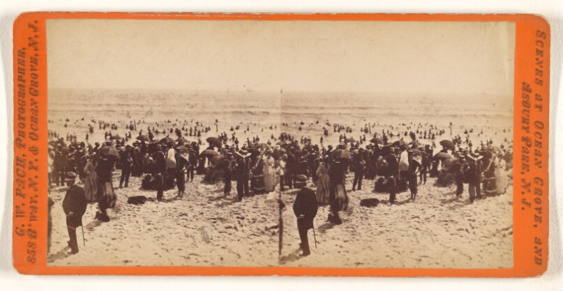 [Beach scene at Ocean Grove or Asbury Park, New Jersey]