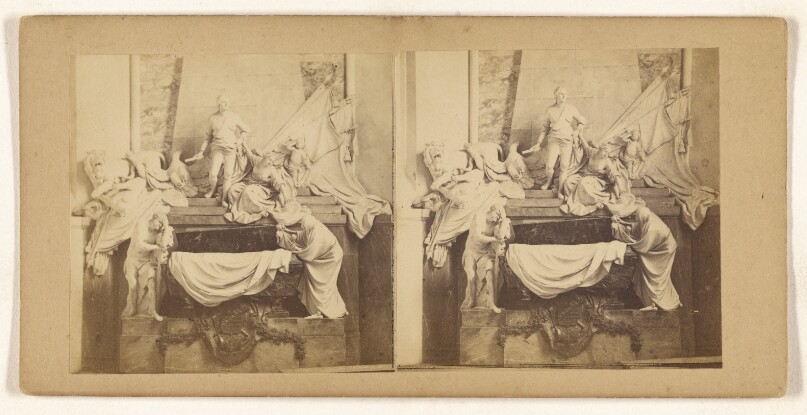[Unidentified piece of sculpture on a mantel or fireplace]