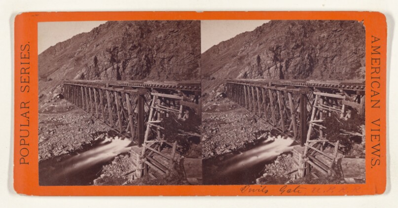 R.R. Bridge and Devils Gate - Weber Canon. [Pacific R.R.]