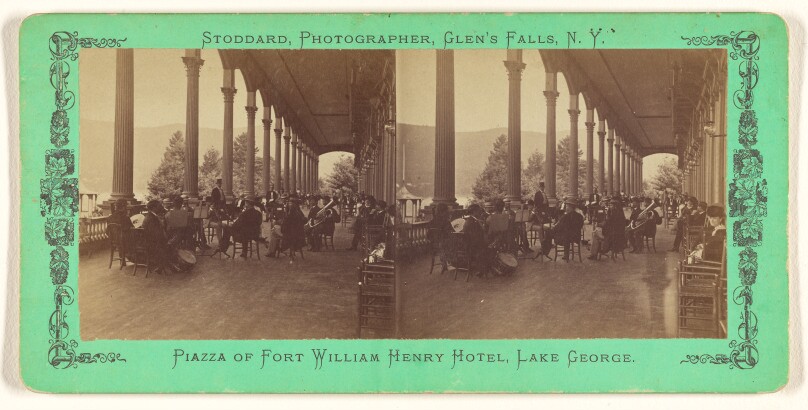 Piazza of Fort William Henry Hotel, Lake George. [New York]