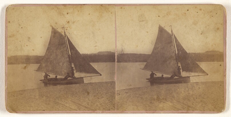 The Sail Boat "Winona," on the Beach [Ensenore Glen, N.Y.]