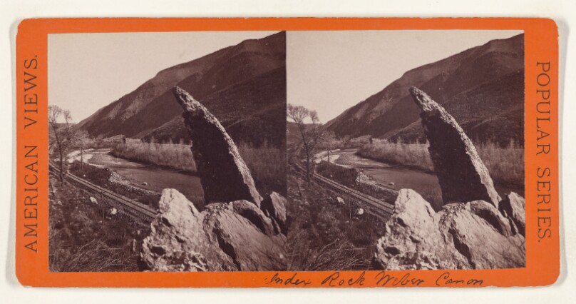 Index Rock, Upper Weber Canyon, Near Tunnel No. 3. Union Pacific Rail Road.