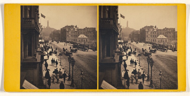 Princes Street, Edinburgh, looking to the Calton Hill.