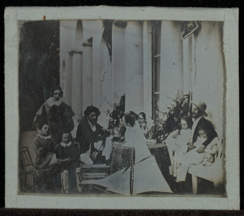 [Group portrait of eight members of the Circle of Eynard-Lullin]