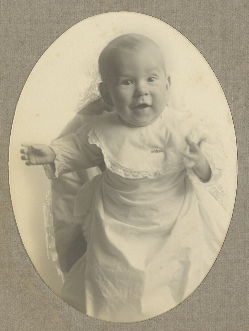 [Chandler Weston wearing white gown]