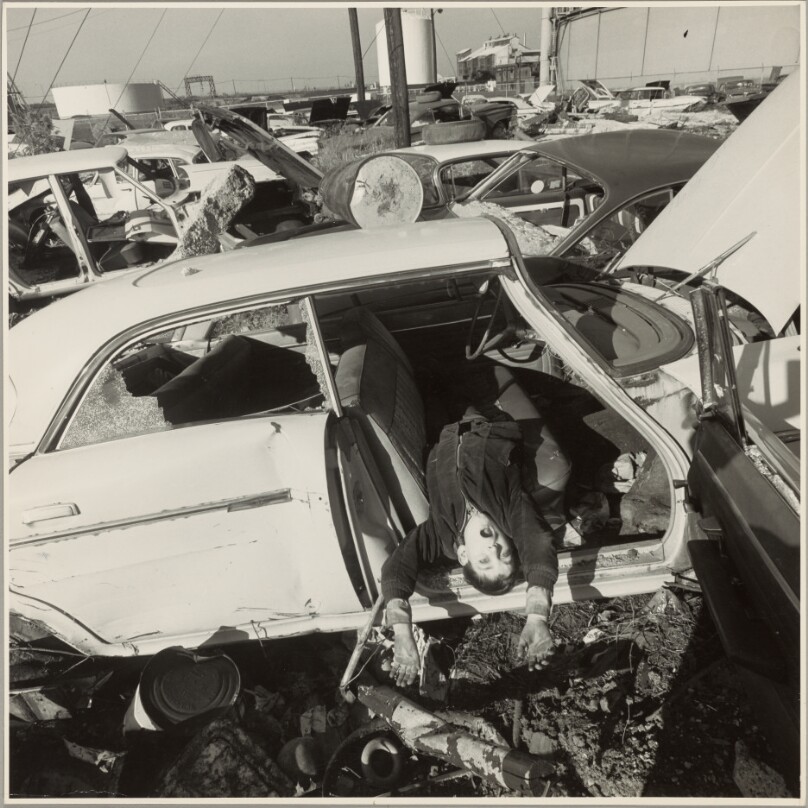 Boy Falling Out Of Wrecked Car, Brooklyn, NY