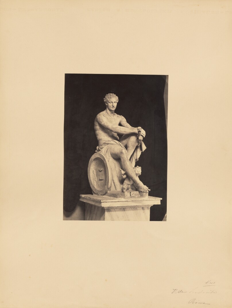 [classical sculpture, seated male]