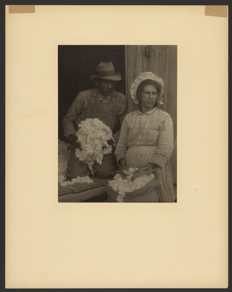 Farm Couple with Picked Cotton, Southeastern U.S.