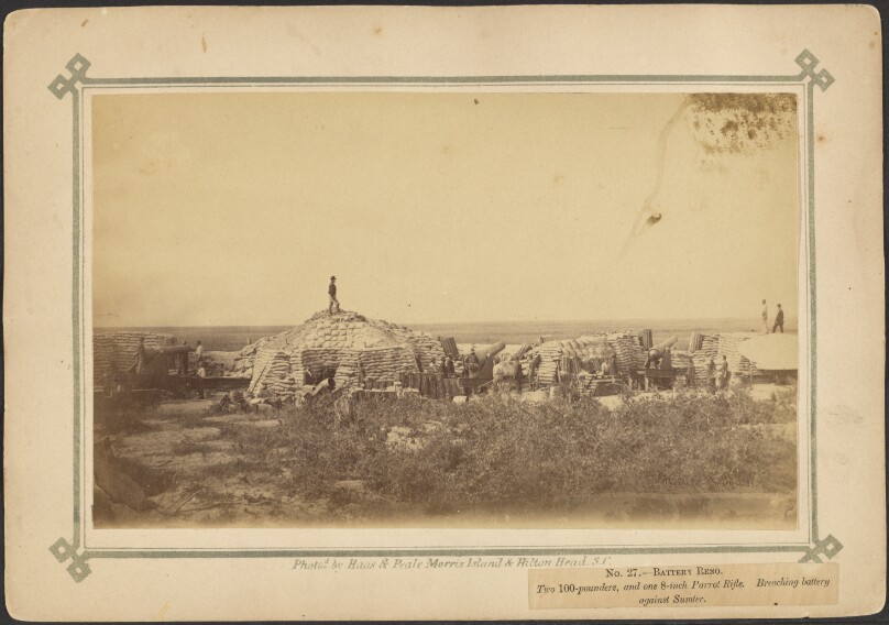 Battery Reno, two 100-pounders and one 8-inch Parrot Rifle, breaching battery against Sumter