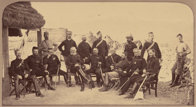 Group. Lieutenant General Sir S. J. Browne and staff with Generals Macpherson, Tytler Gough and Appleyard. Safed Sang