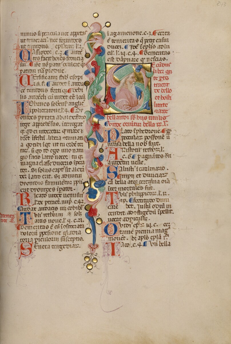 Initial S: Bust Portrait of a Bearded Man