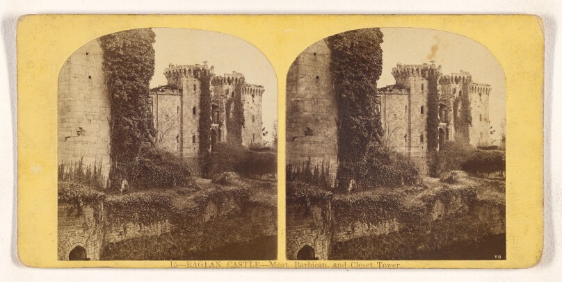Raglan Castle - Moat, Barbican, and Closet Tower.